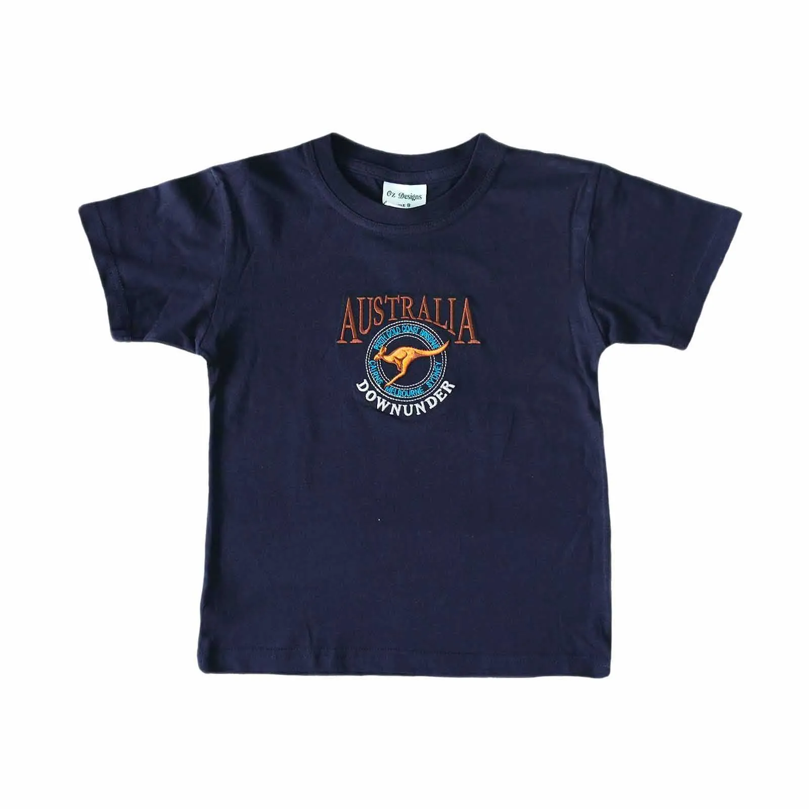Kids T-Shirts Kangaroo in Circle Navy 10