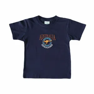 Kids T-Shirts Kangaroo in Circle Navy 10