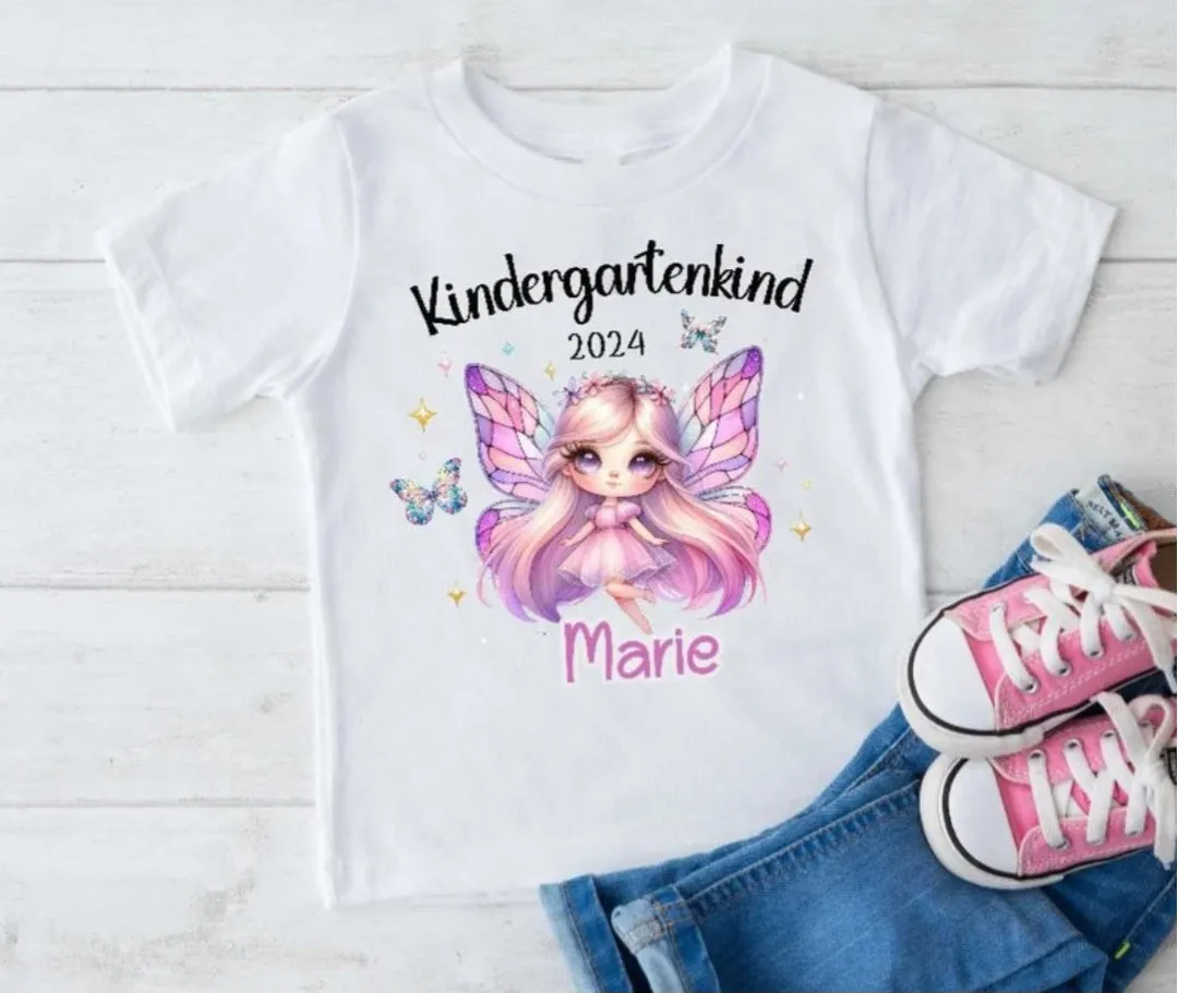 Kindergartenkind T-Shirt Fee personalisiert Kita Kind Mädchen Kindergarten Start