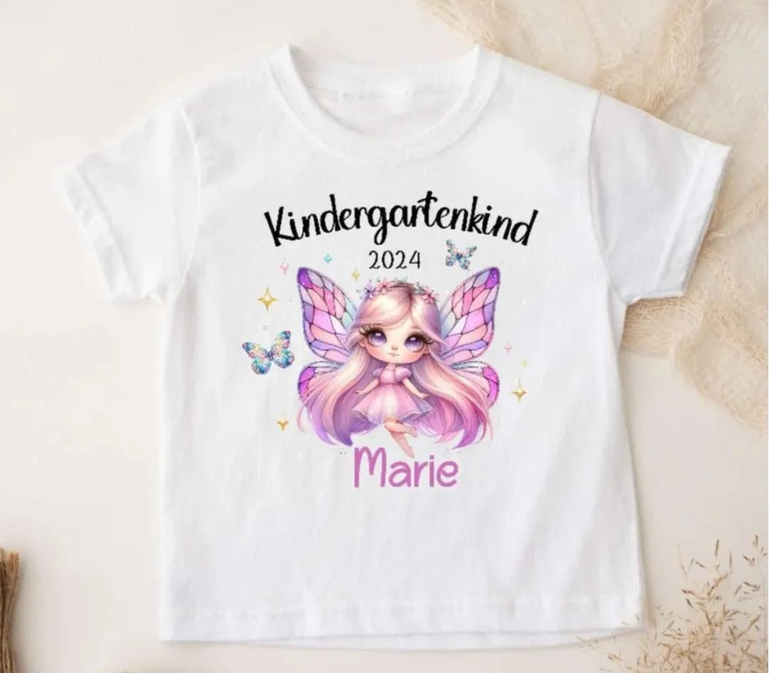 Kindergartenkind T-Shirt Fee personalisiert Kita Kind Mädchen Kindergarten Start