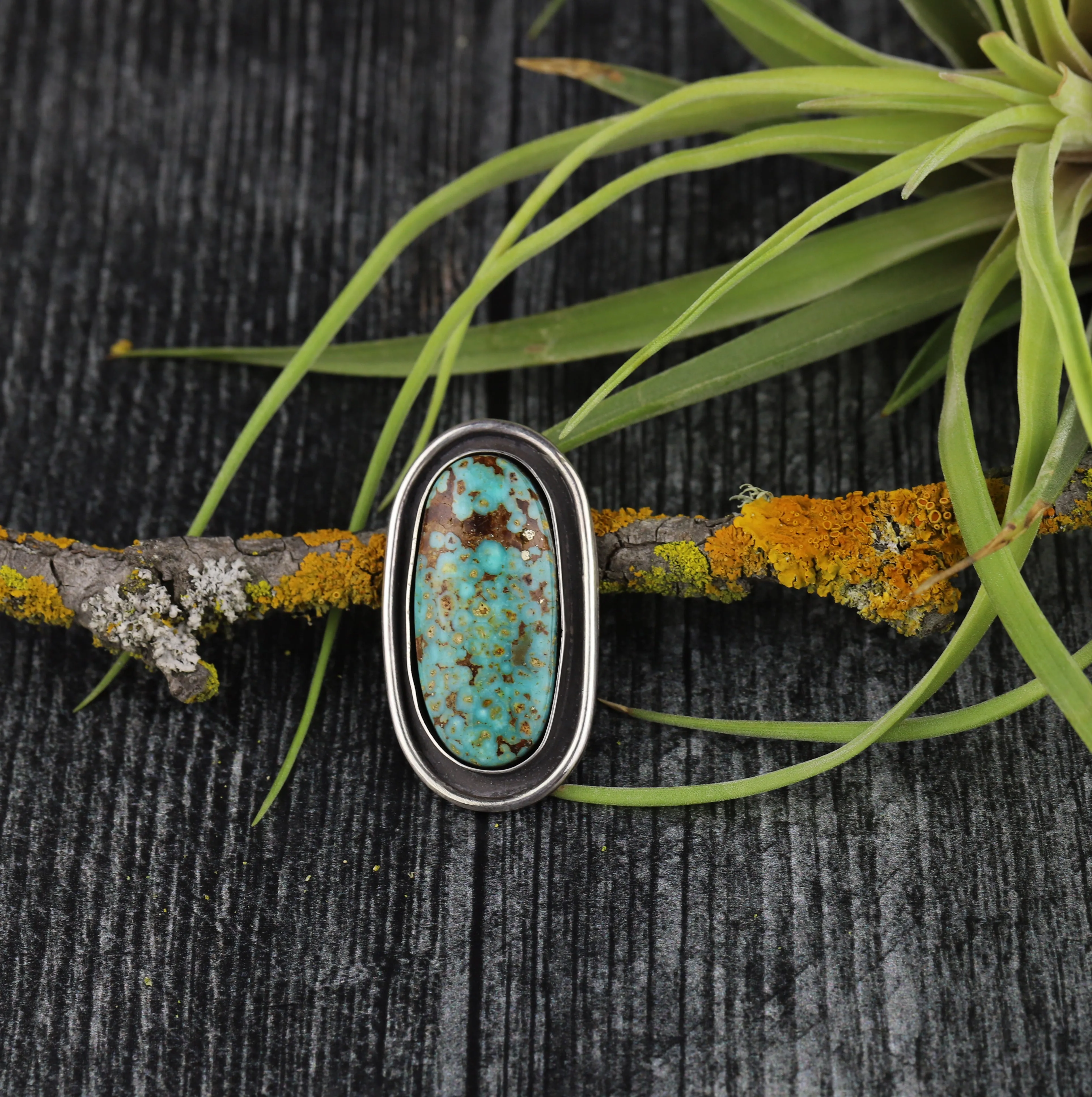 Kingman Turquoise Shadowbox Ring No.6