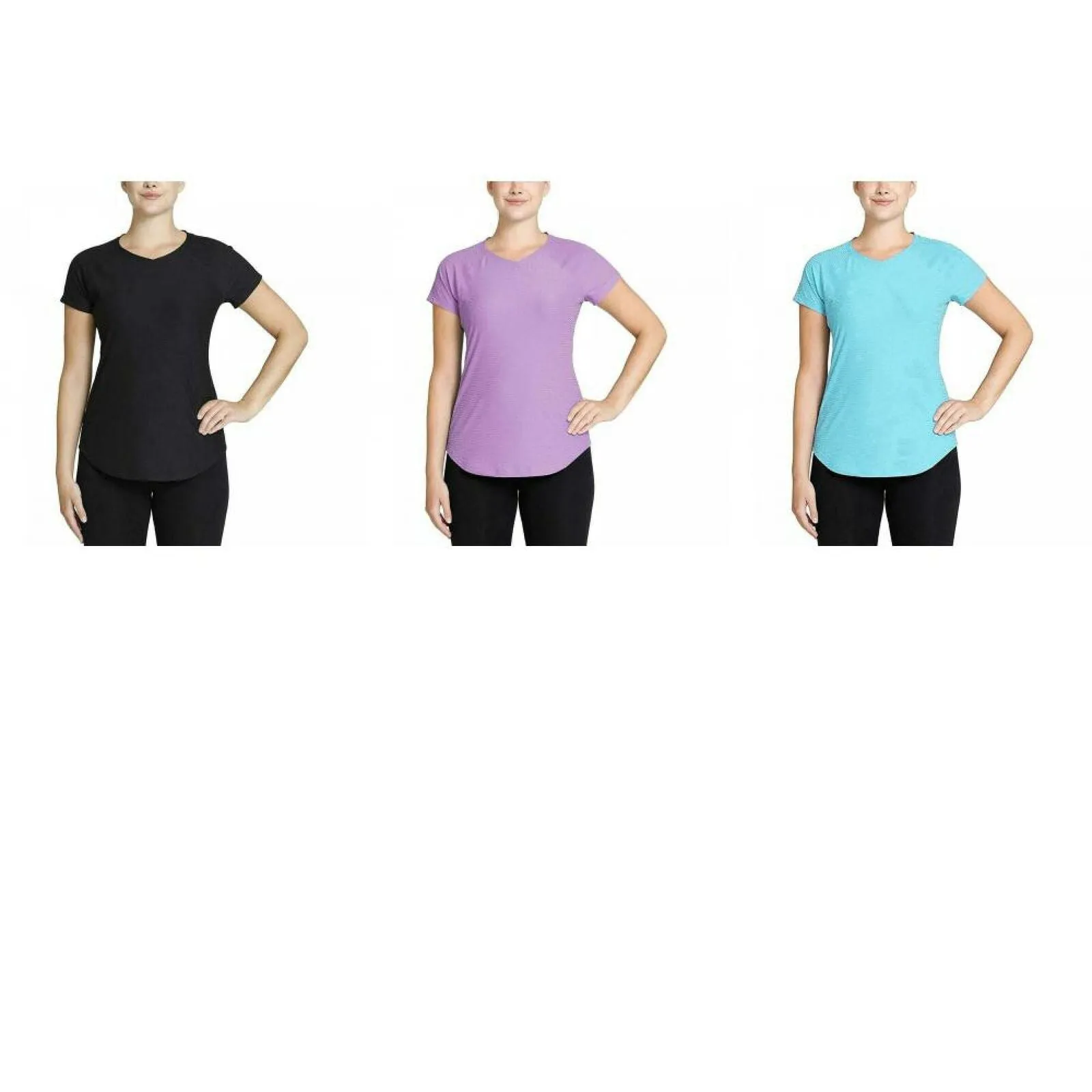 Kirkland Signature Women's Active V-Neck Textured T-Shirt