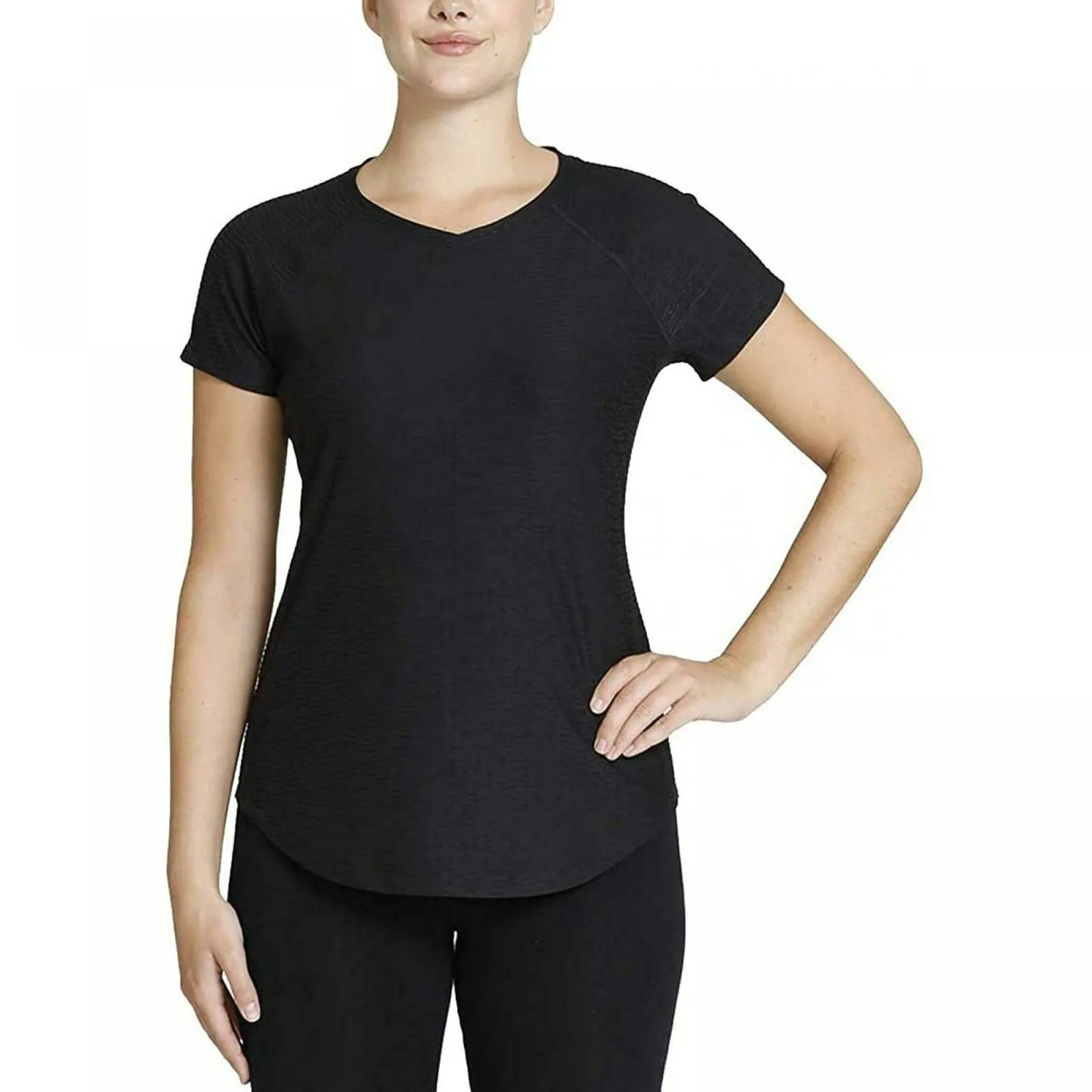 Kirkland Signature Women's Active V-Neck Textured T-Shirt
