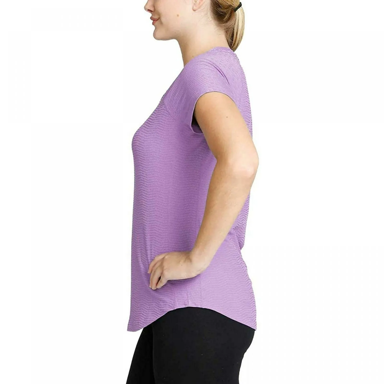 Kirkland Signature Women's Active V-Neck Textured T-Shirt