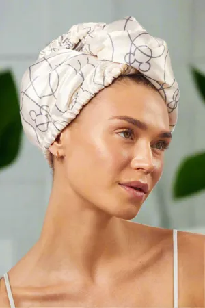 Kitsch & Mickey and Minnie Satin-Wrapped Hair Towel - Mickey Maze