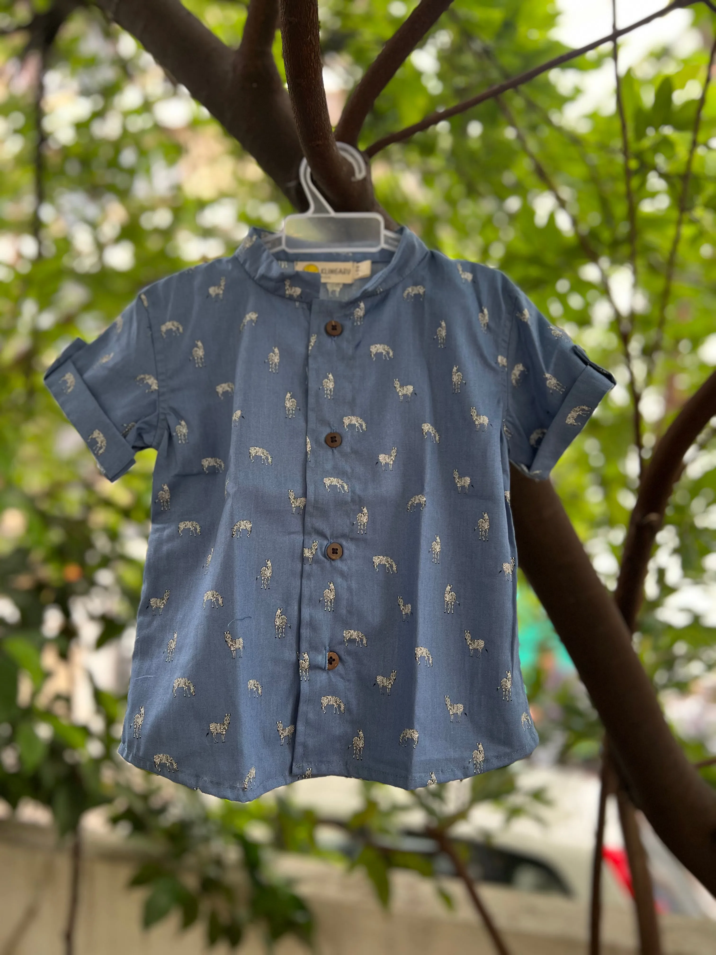 Klingaru Shirt -  Zebra on Blue  ( Last Pieces )