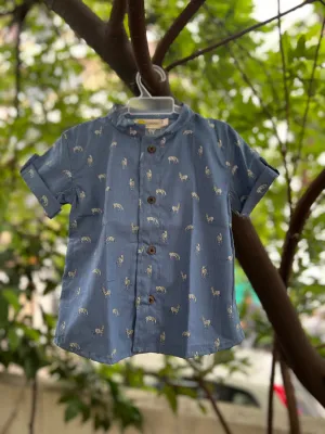 Klingaru Shirt -  Zebra on Blue  ( Last Pieces )