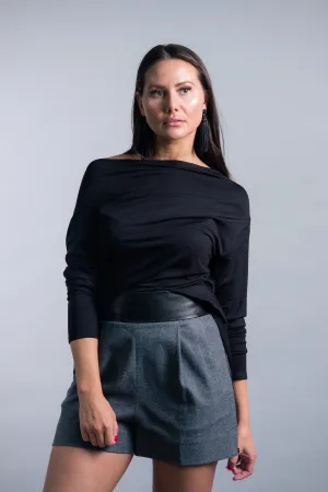 Knit Open Back Long Sleeve Top