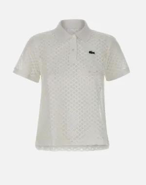 Lacoste Lace Polo White Slim Fit