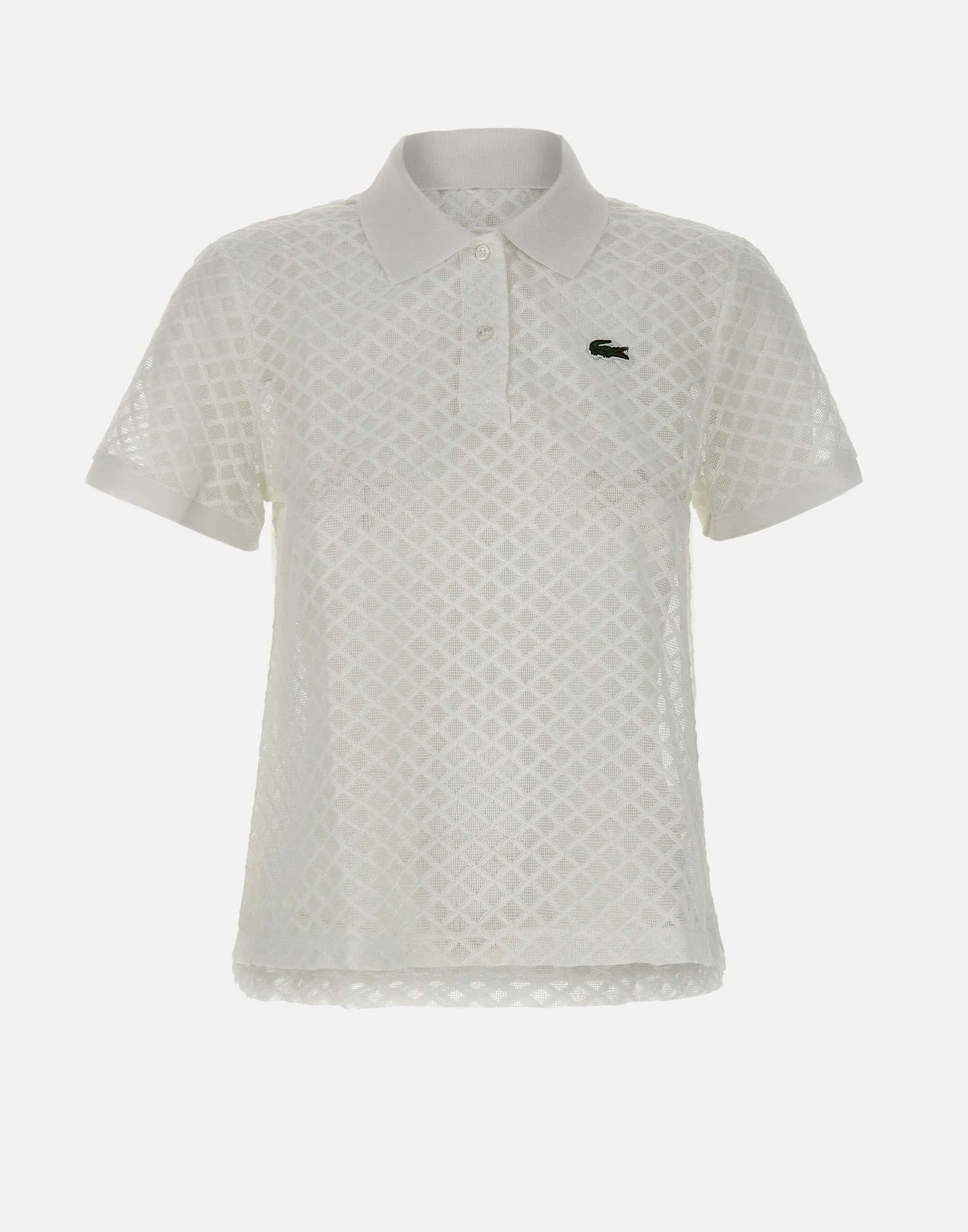 Lacoste Lace Polo White Slim Fit