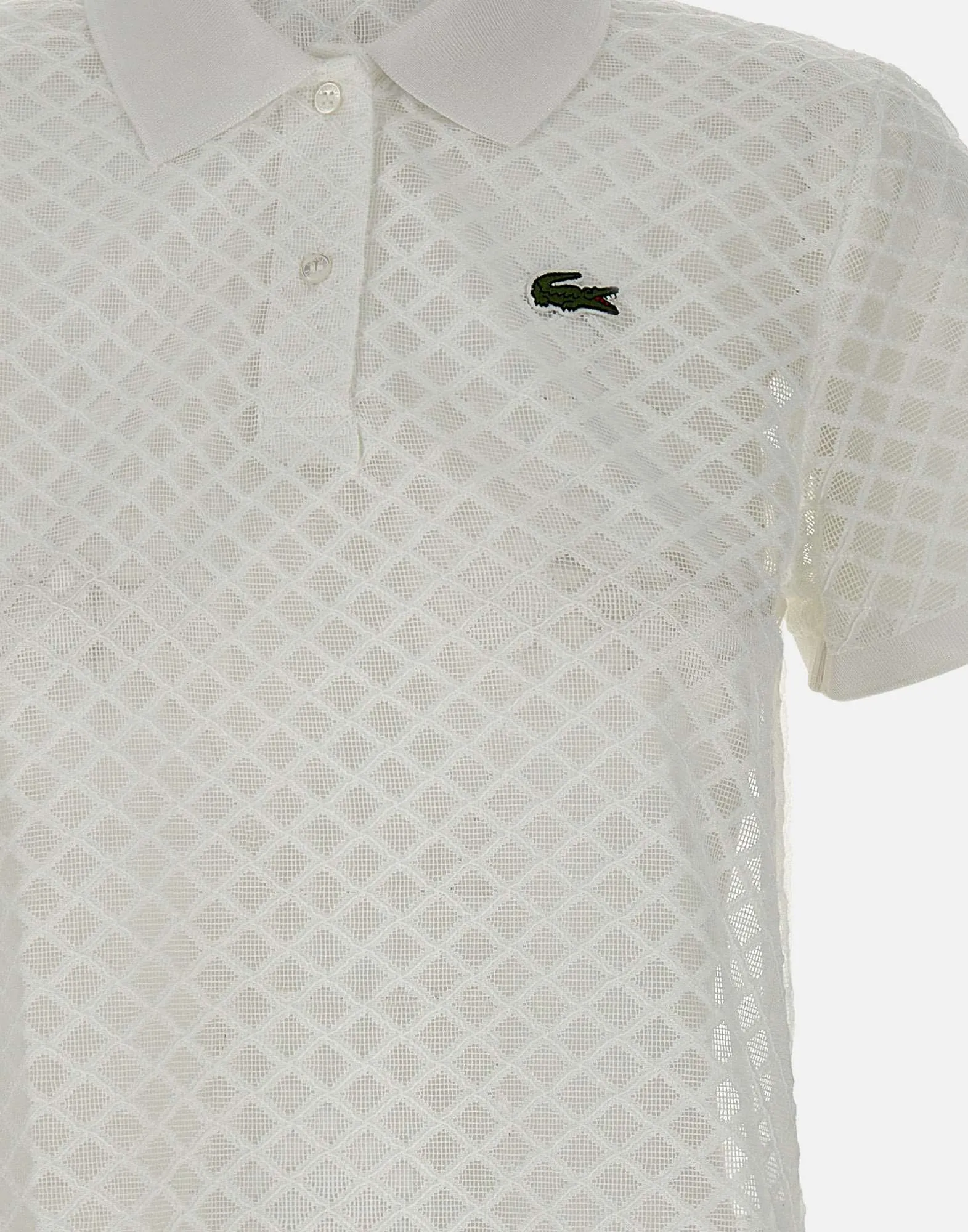 Lacoste Lace Polo White Slim Fit