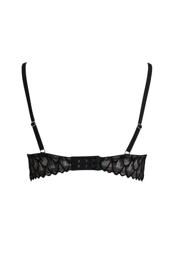 Lacy Wire-Free Bra - Black