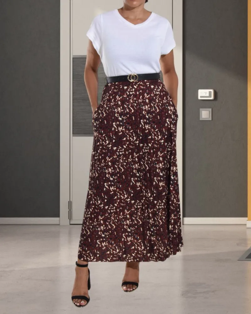 Ladies Allover Print Pocket Skirt