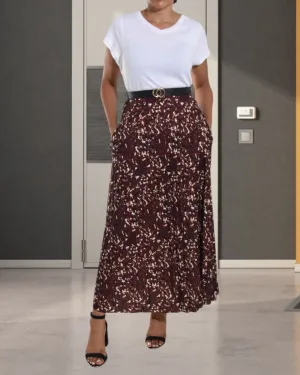 Ladies Allover Print Pocket Skirt