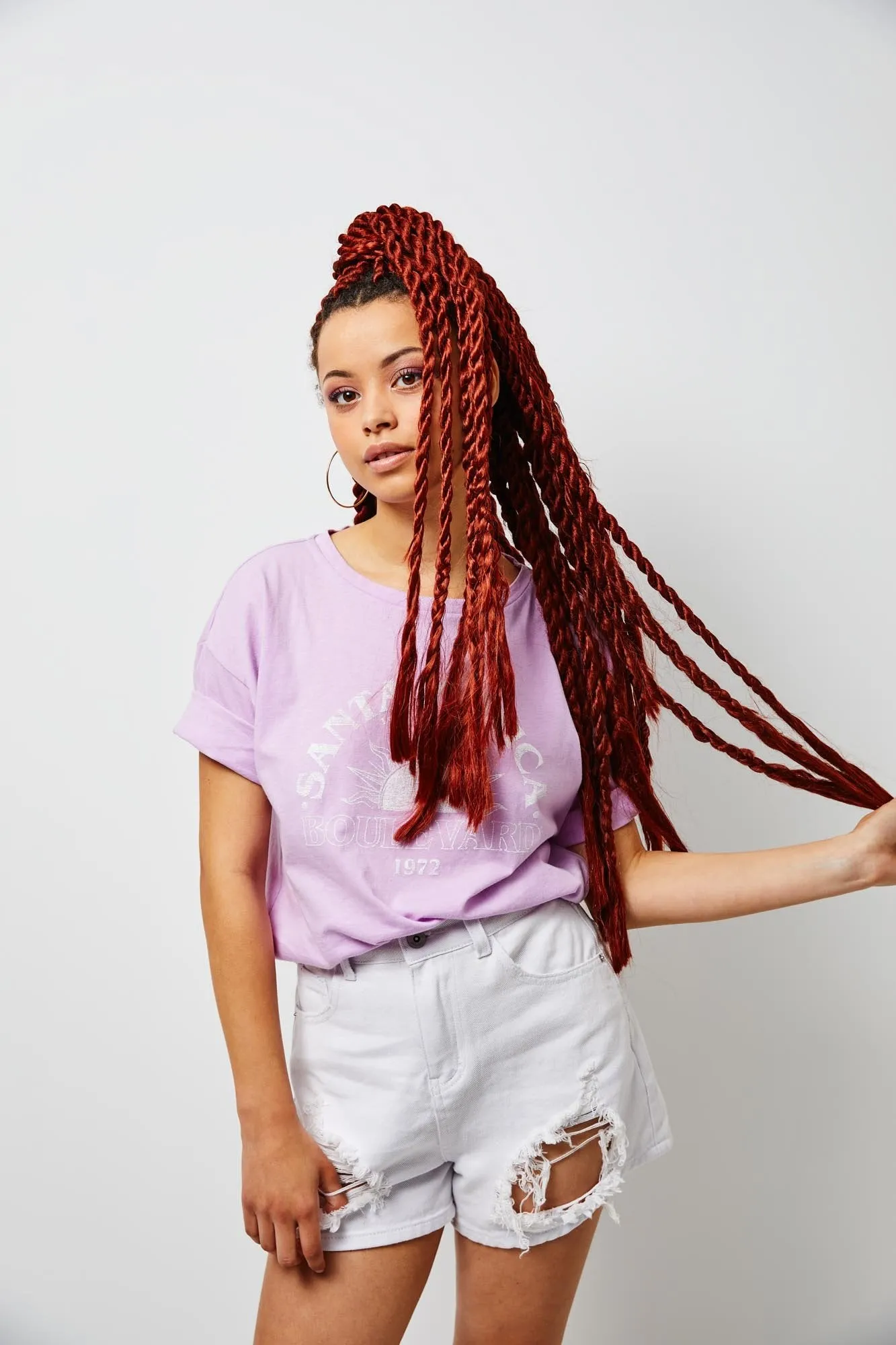 Ladies Boxy Horizon T-Shirt - Lilac
