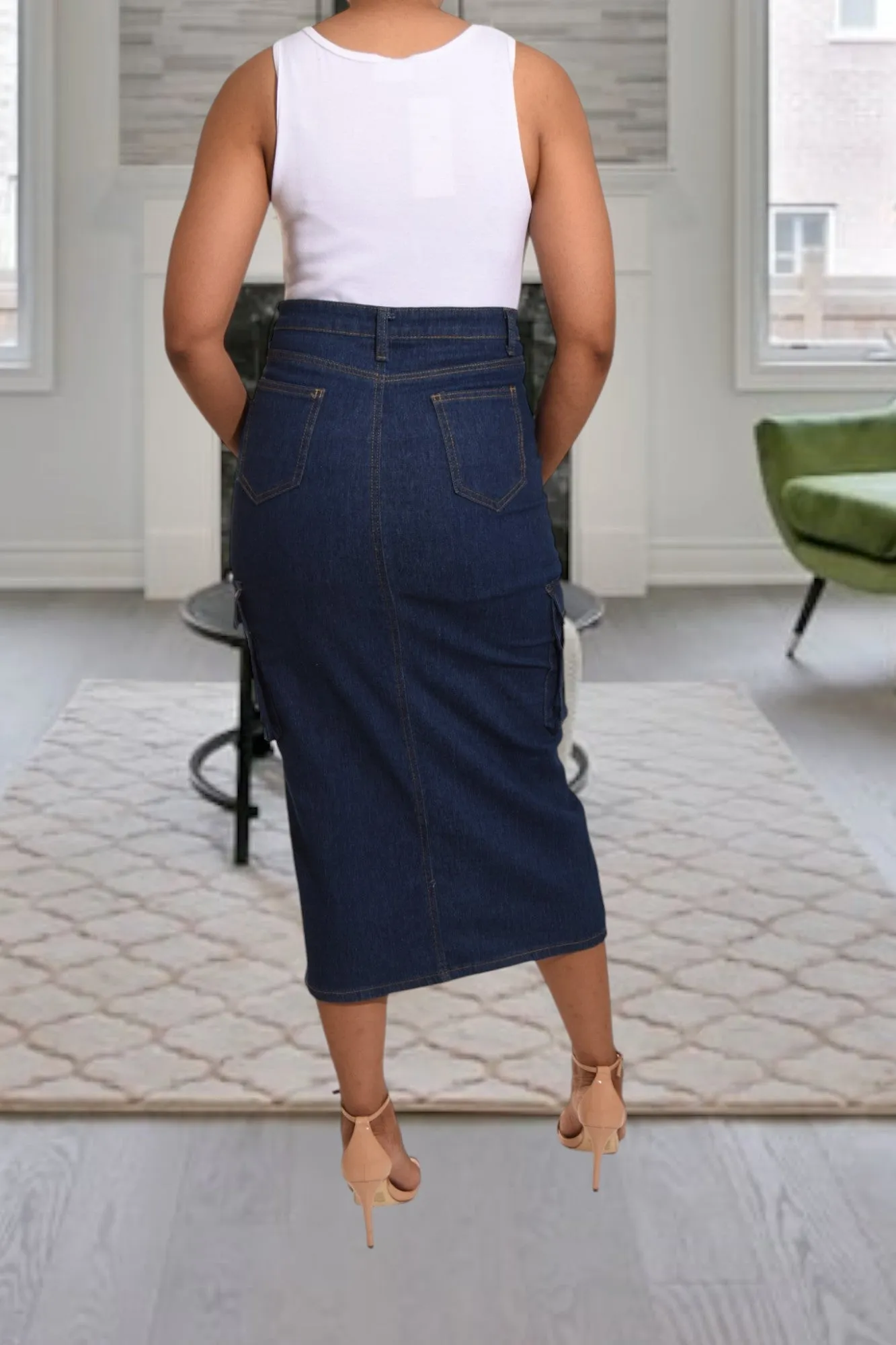 Ladies Denim Slit Skirt