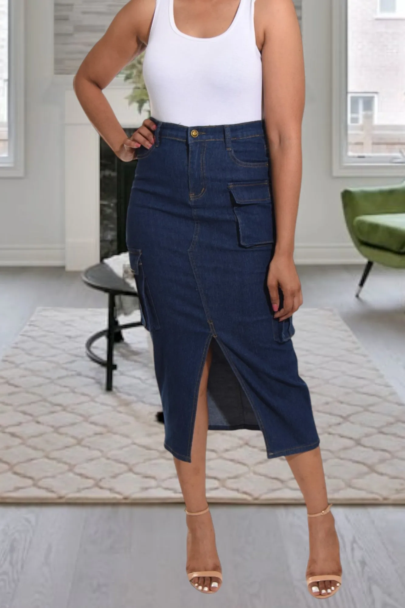 Ladies Denim Slit Skirt