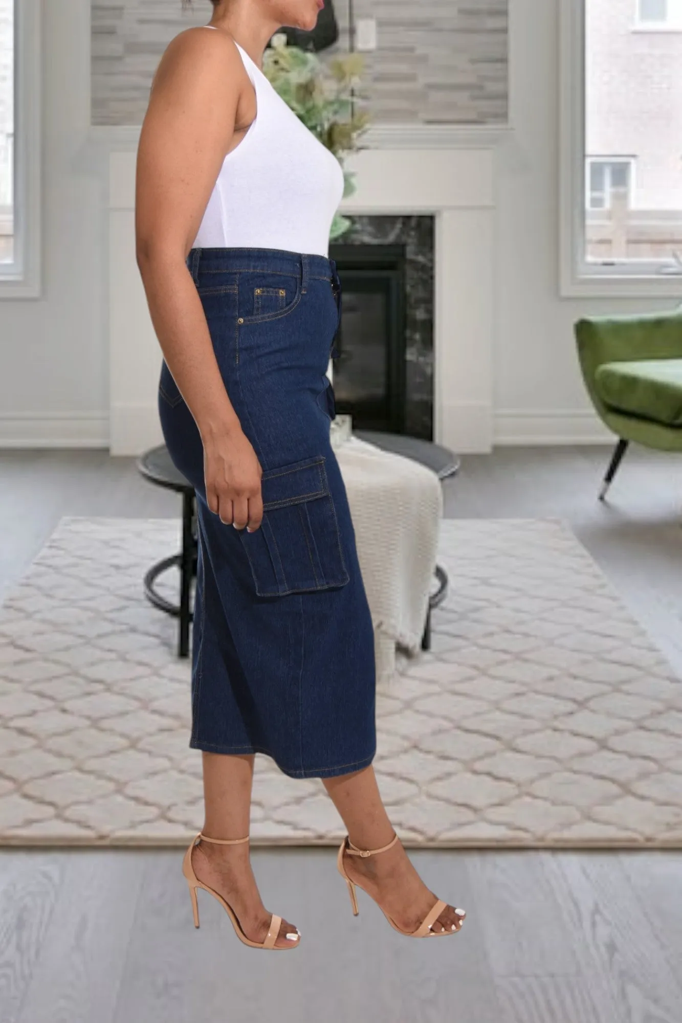 Ladies Denim Slit Skirt
