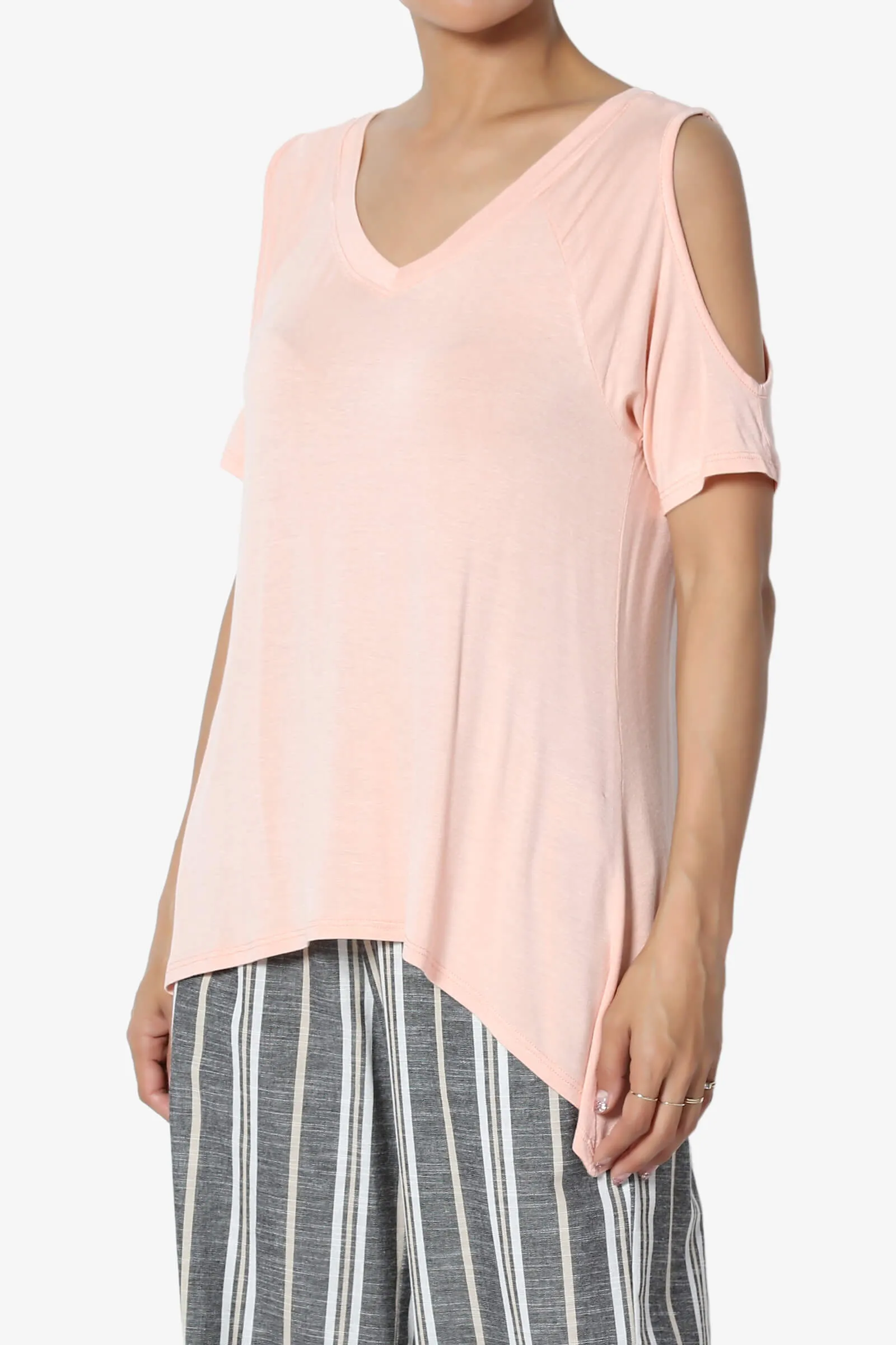 Lani Cold Shoulder V-Neck Jersey Top