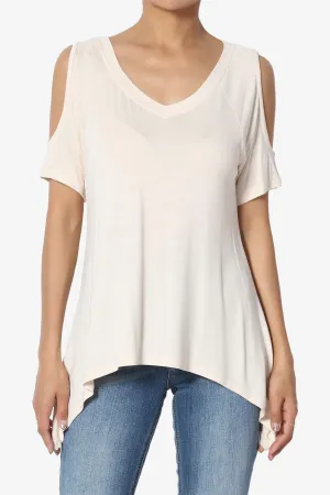 Lani Cold Shoulder V-Neck Jersey Top