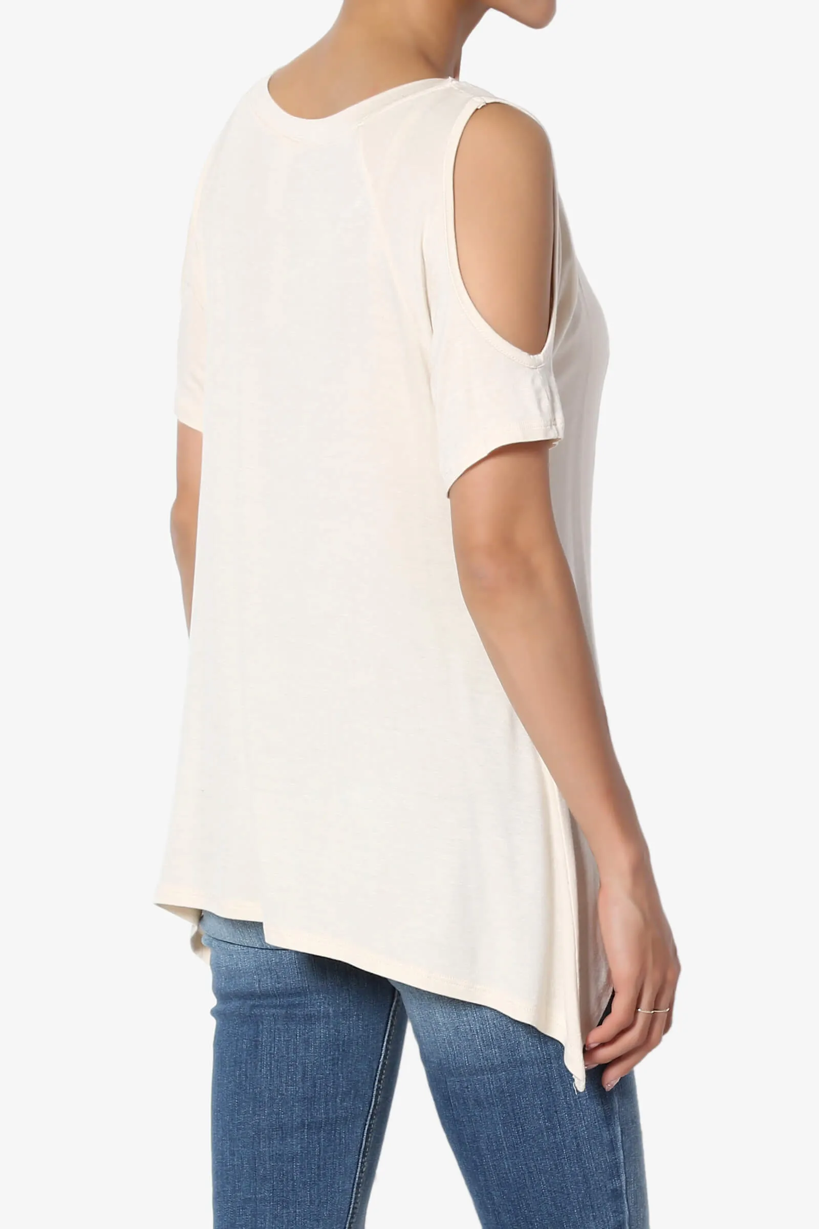 Lani Cold Shoulder V-Neck Jersey Top