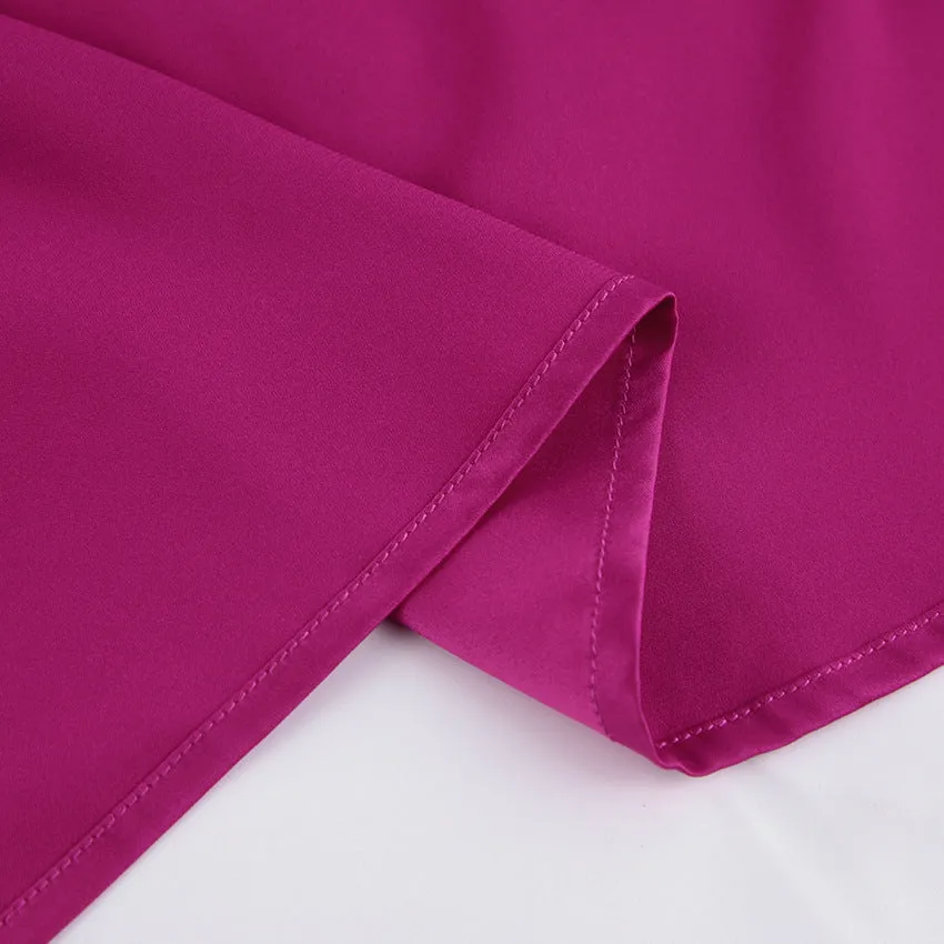 Lapel Collar Feather  Blouses Shirt Casual Silk Satin Feather Women  Shirts