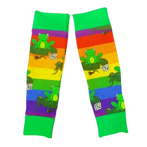 Leg Warmers - Rainbow Frogs - 12-24 Months