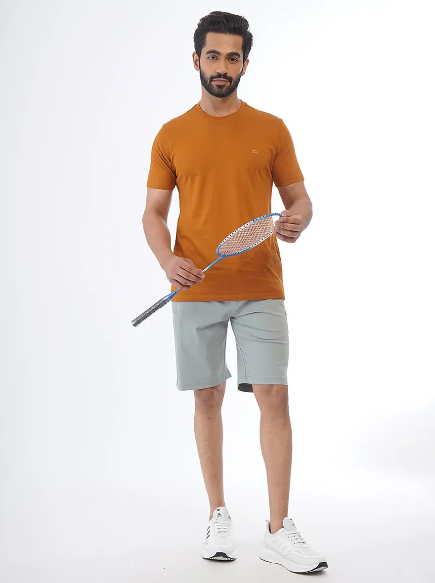 Light Green Solid Slim Fit Shorts | JadeBlue