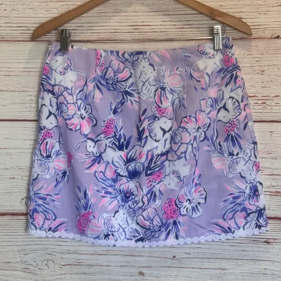 Lilly Pulitzer Patty Skort in Light Lilac Verbena Trunks in The Air Sz 4