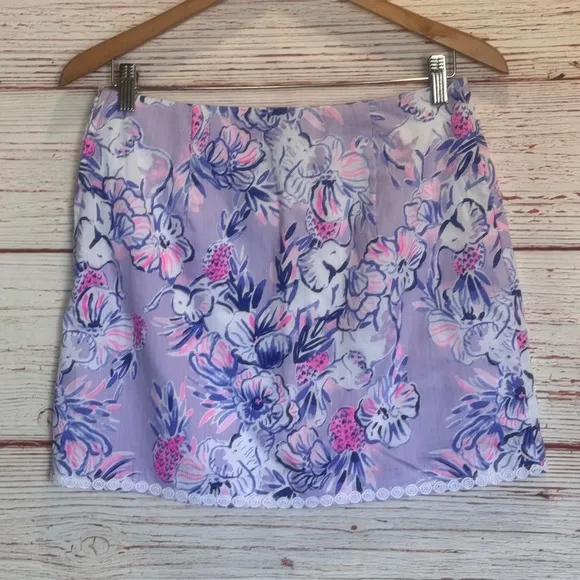 Lilly Pulitzer Patty Skort in Light Lilac Verbena Trunks in The Air Sz 4