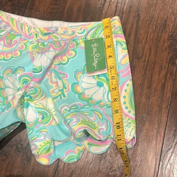 Lilly Pulitzer The Buttercup Short Blue and Green Flower Shorts - Size 000