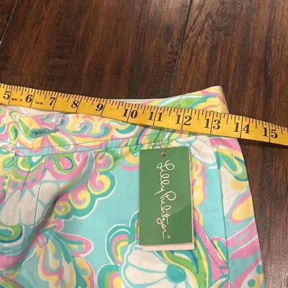 Lilly Pulitzer The Buttercup Short Blue and Green Flower Shorts - Size 000