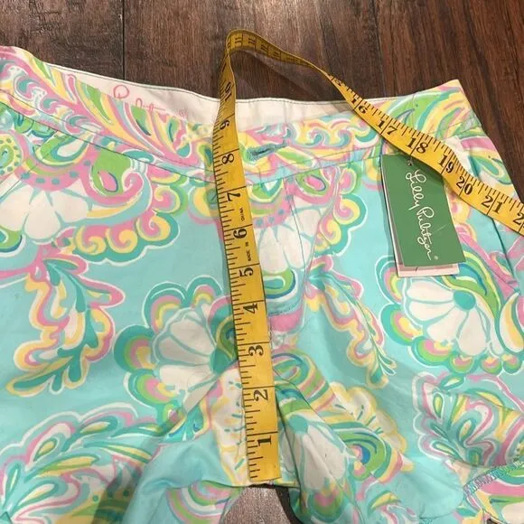 Lilly Pulitzer The Buttercup Short Blue and Green Flower Shorts - Size 000