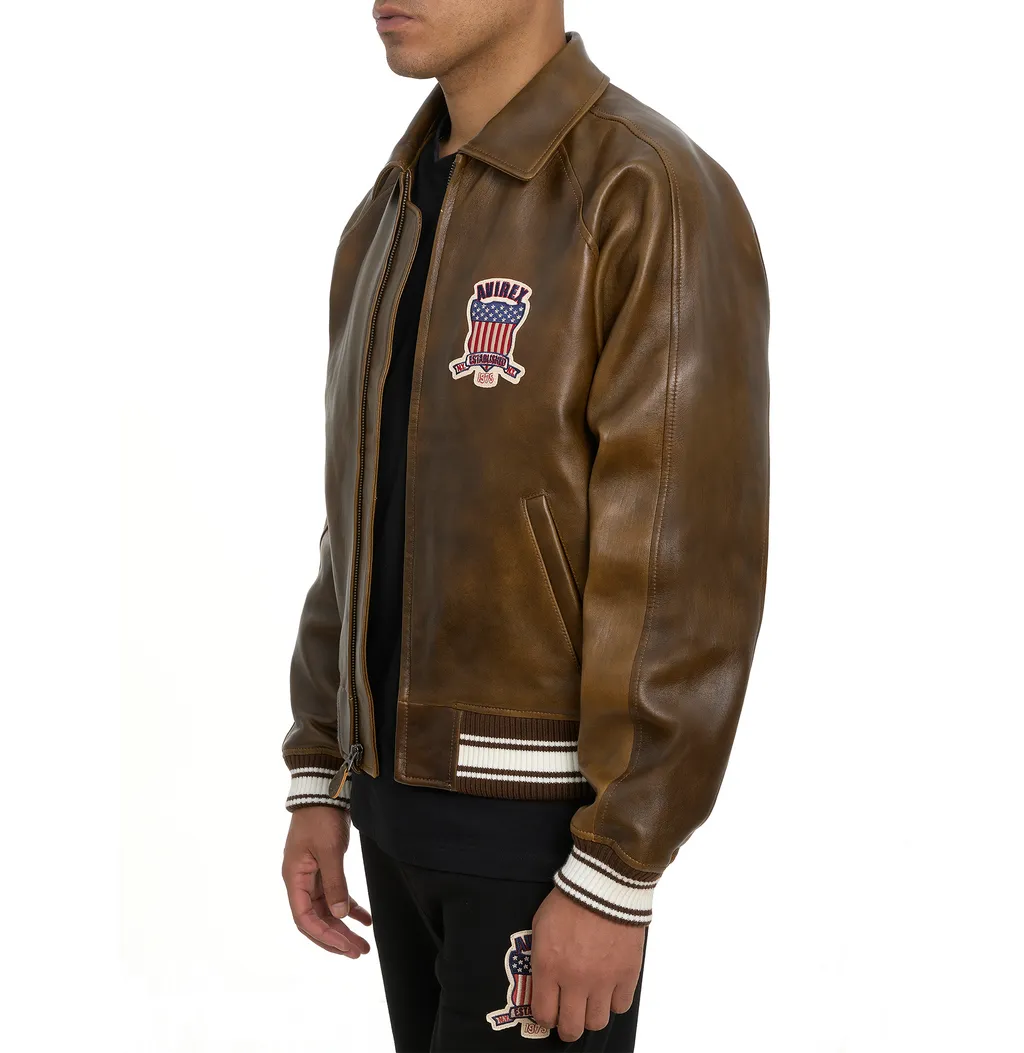 Limited Edition Avirex Vintage Fashion Bomber Leather Jackets For Sale