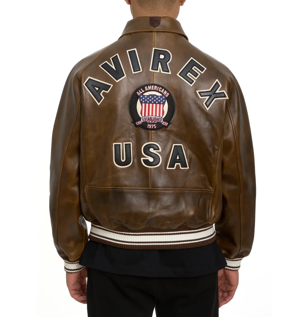 Limited Edition Avirex Vintage Fashion Bomber Leather Jackets For Sale