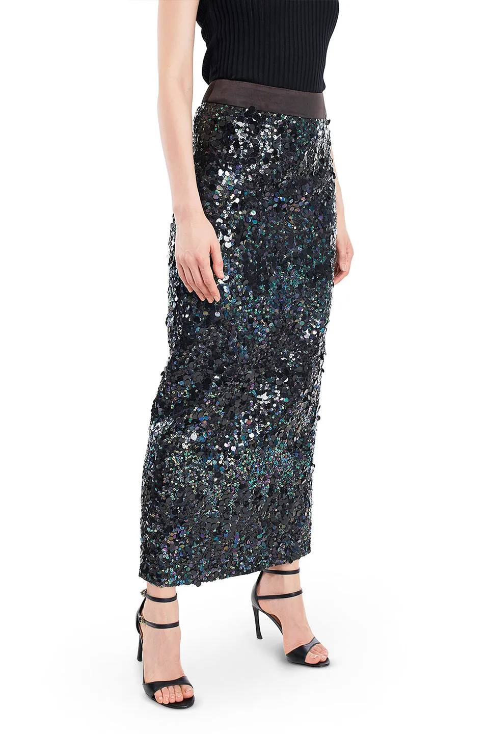 Long sequin skirt