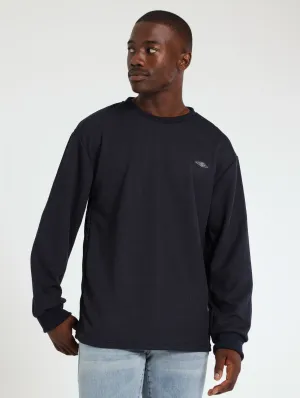 Long Sleeve Textured Tee - Navy