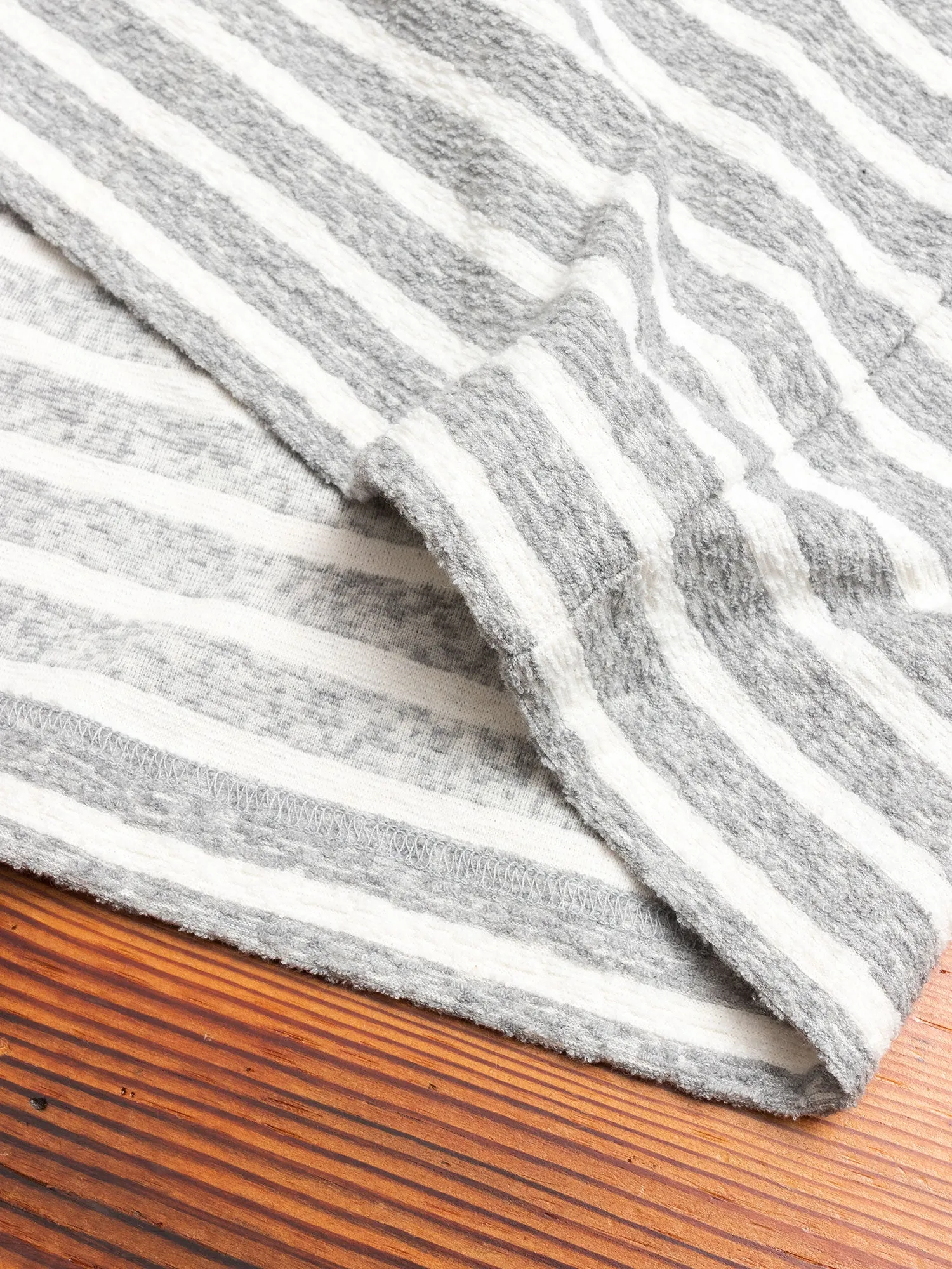 Loop Knit Raglan T-Shirt in Stone Stripe