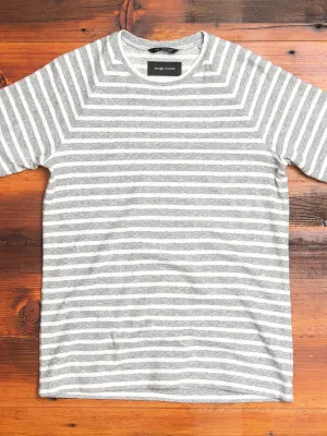 Loop Knit Raglan T-Shirt in Stone Stripe