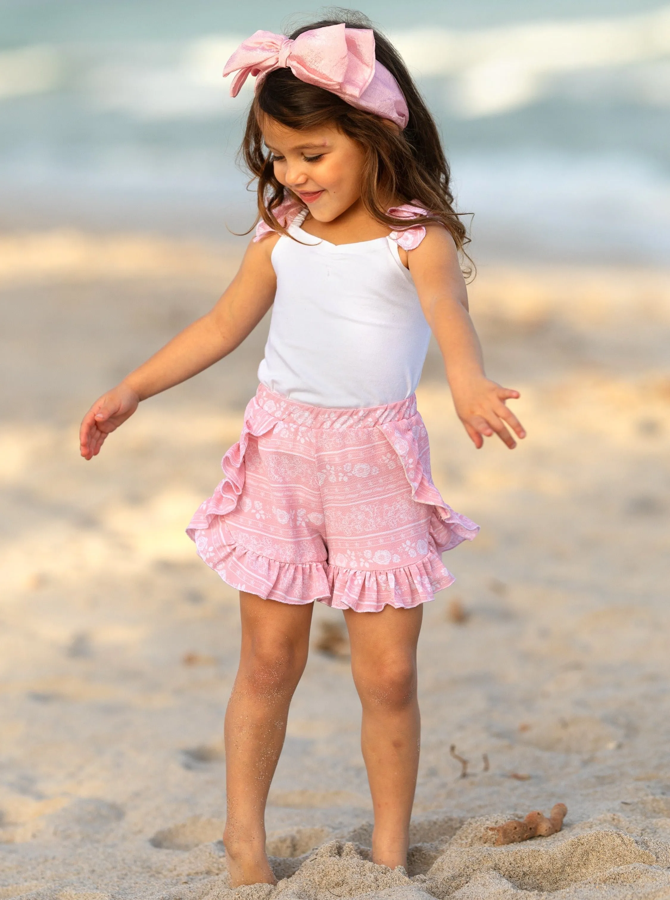 Love Those Frills Top and Ruffle Short Set