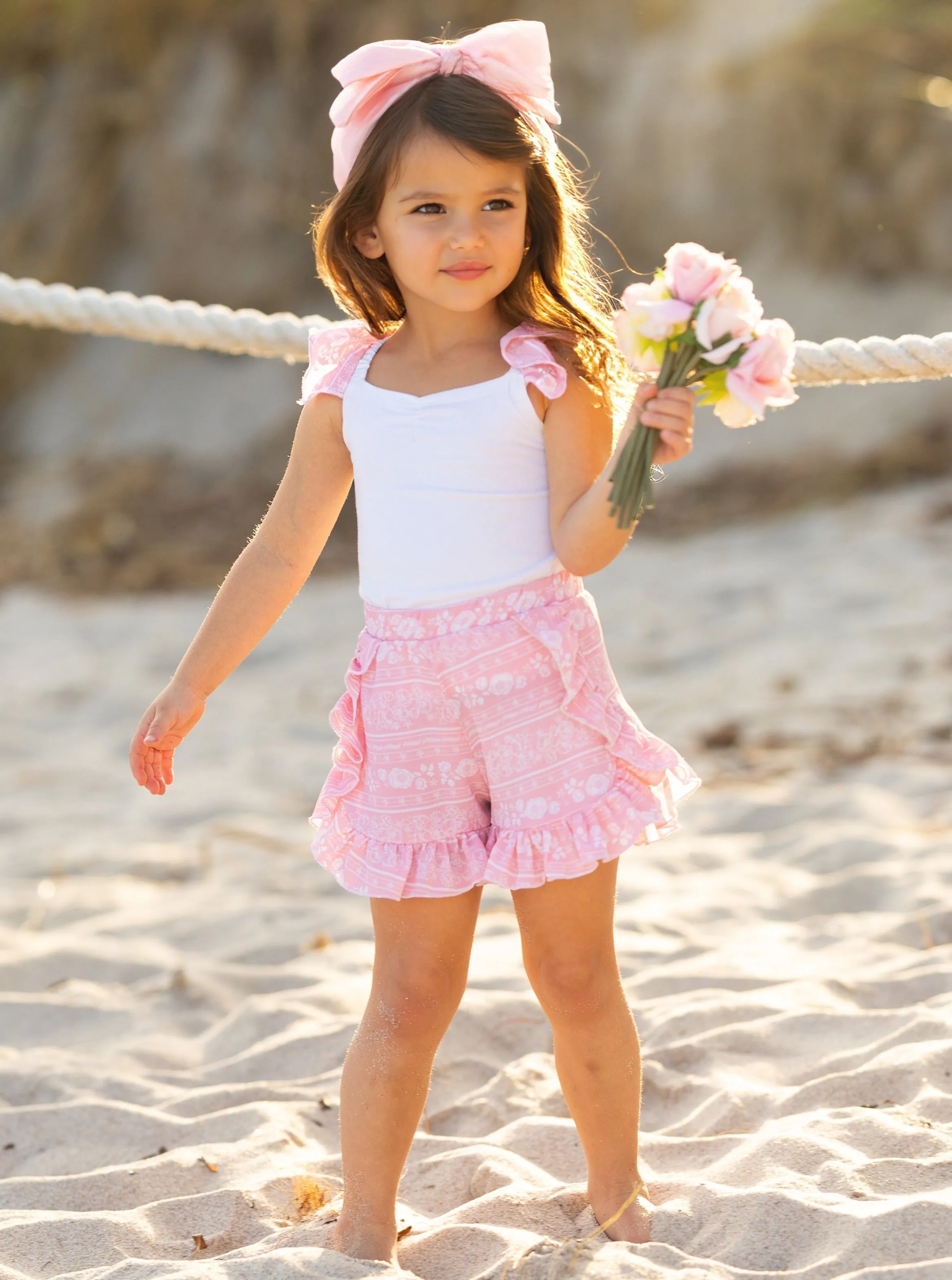 Love Those Frills Top and Ruffle Short Set