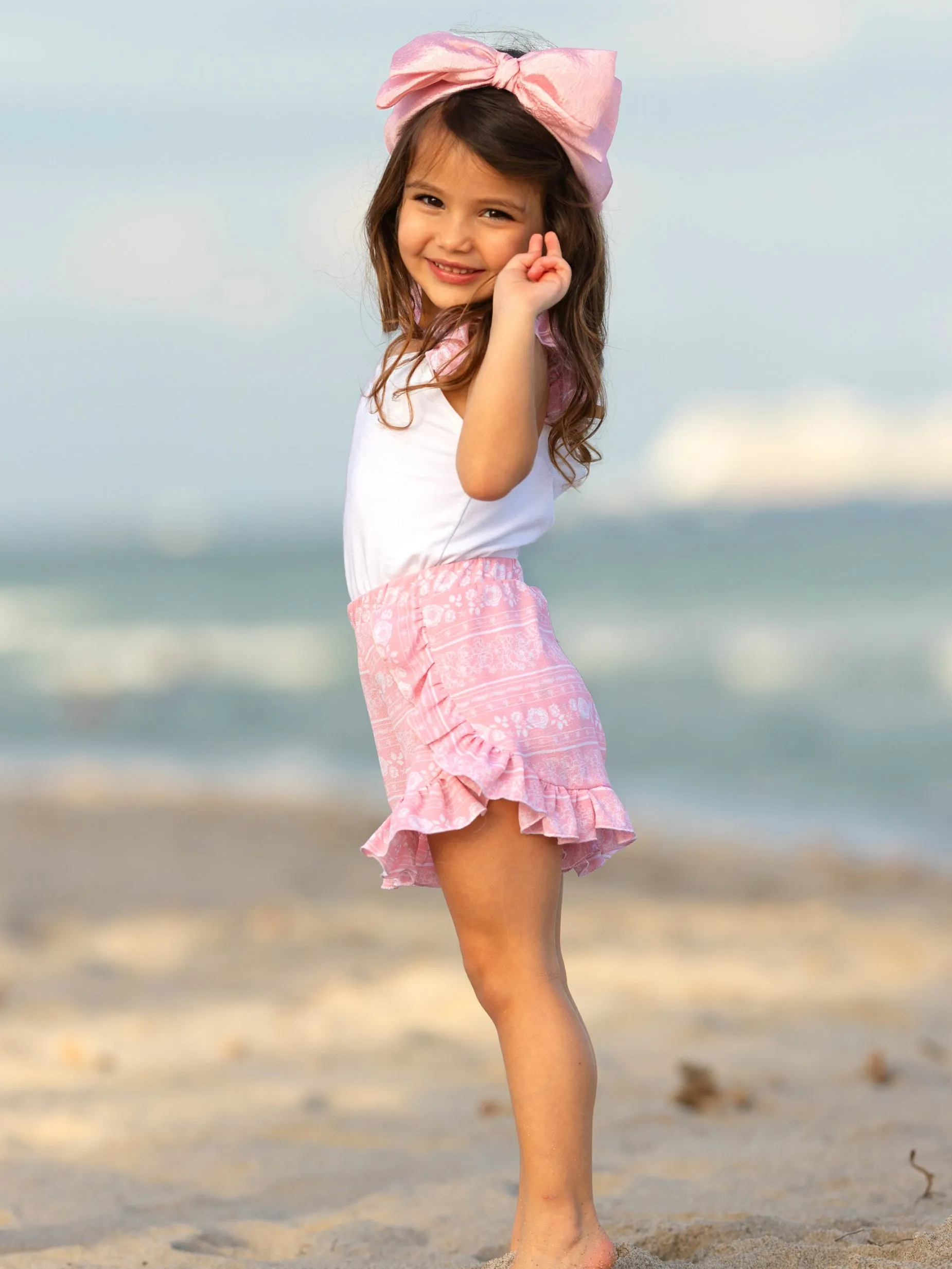 Love Those Frills Top and Ruffle Short Set