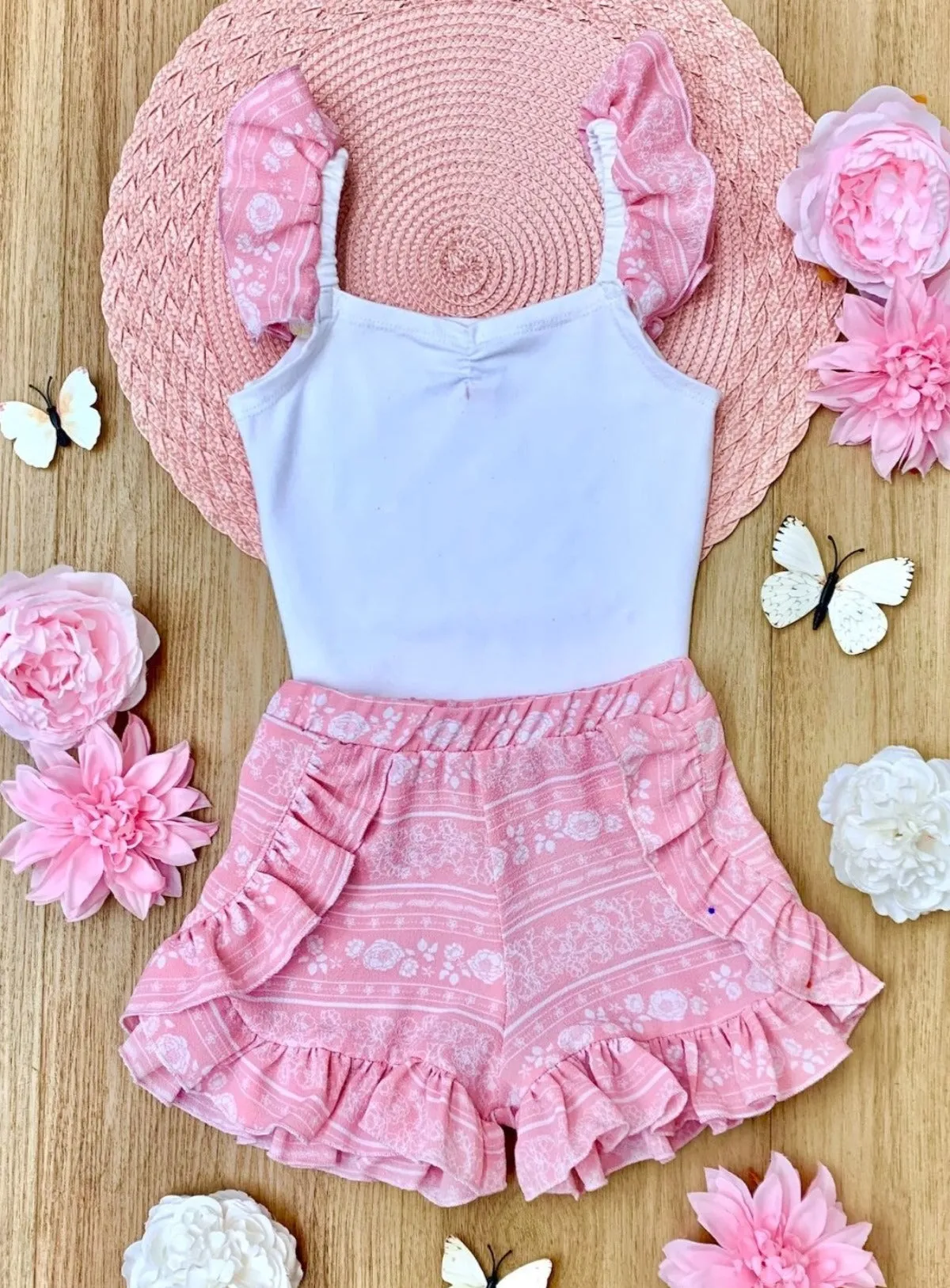 Love Those Frills Top and Ruffle Short Set