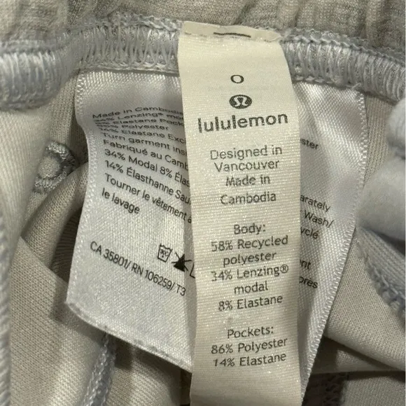 Lululemon Soft Ambitions High Rise Short 4&quot; Heathered Core Ultra Light Grey Sz 0