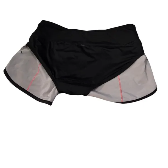 Lululemon Speed Short 4-way Stretch 2.5&quot; in Heathered Black / Black / Boom Juice