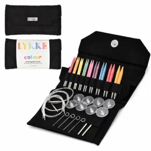 Lykke Black Vegan Case/Birchwood Colour Needle Interchangeable Knitting Needle Set - 3.5 inch Needles
