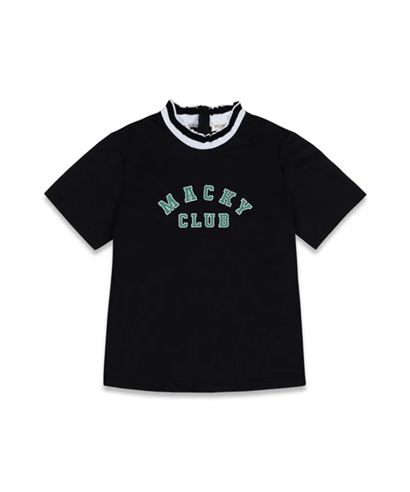 MACKY Golf: Slim Half Neck T-Shirt - Black