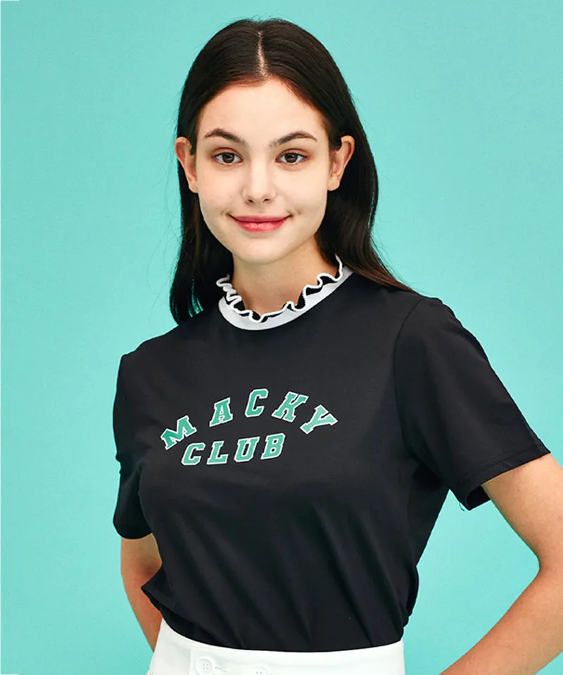 MACKY Golf: Slim Half Neck T-Shirt - Black