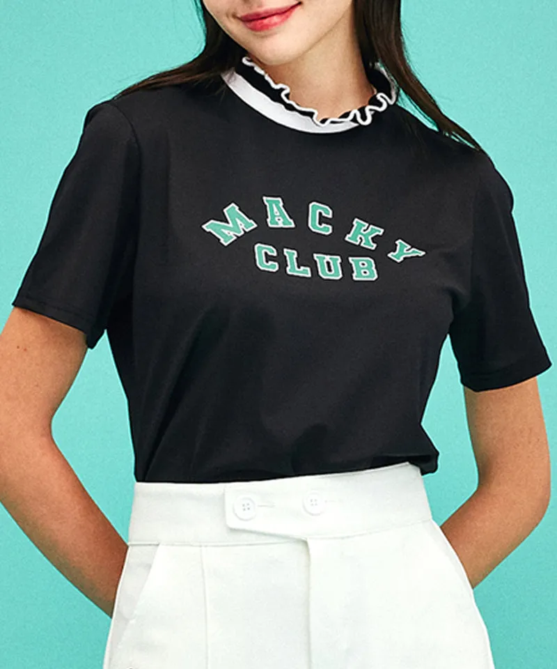 MACKY Golf: Slim Half Neck T-Shirt - Black