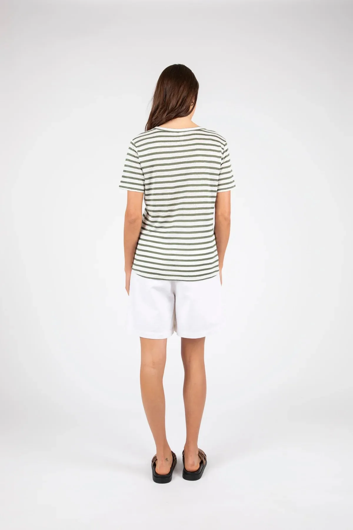 MARLOW ATHENS STRIPE TEE PISTACHIO STRIPE